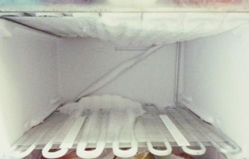 The inside of a lab freezer which has been recently defrosted