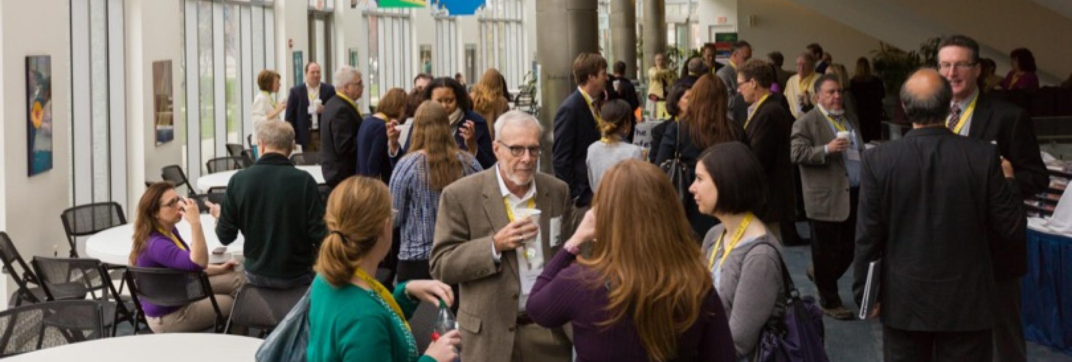 People in conversation at a workshop